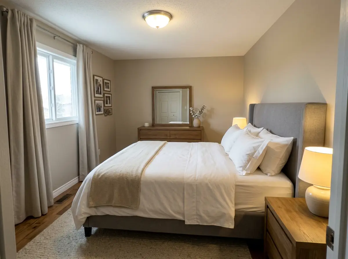 A neatly made bed with crisp white cotton sheets, the flat sheet folded back in a clean band