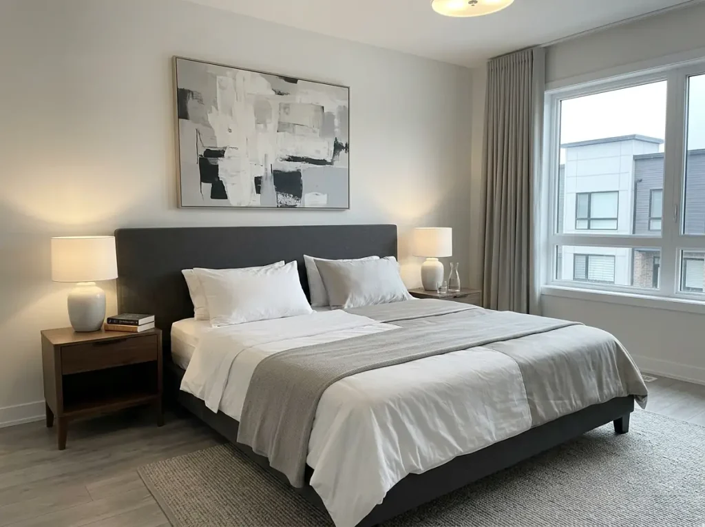 One bed made with two separate top layers, crisp percale on one side and smooth sateen on the other