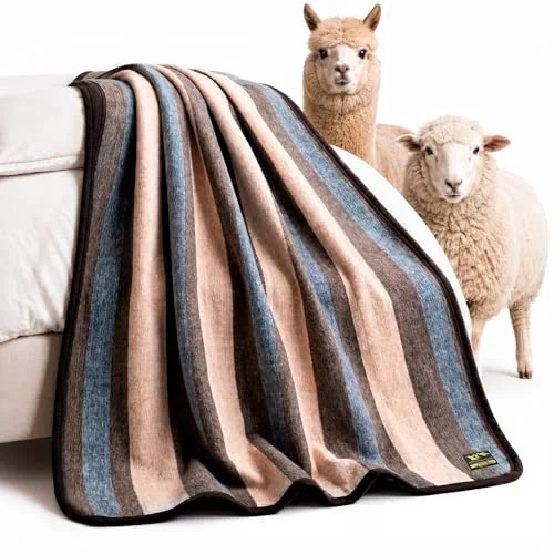 Desert Breeze Alpaca & Sheep Wool Blanket, Full/Queen