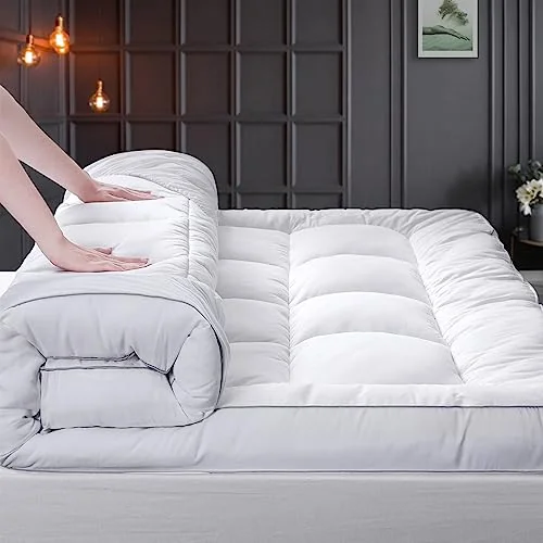 HYPREST Pillow Top Mattress Topper, Queen, 1300 GSM Down Alternative