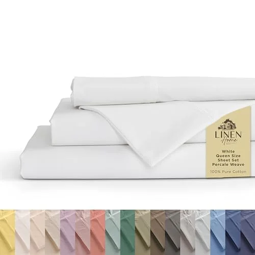Linen Home 100% Cotton Percale Sheet Set