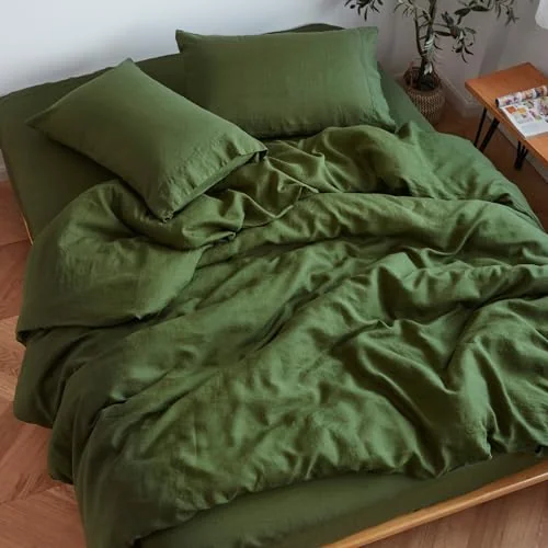Sijo Stone Washed Organic French Linen Bed Sheet Set (GOTS)
