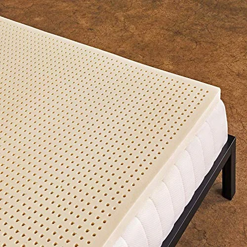 Pure Green Natural Latex Mattress Topper, Medium Firmness, 1 Inch, Queen